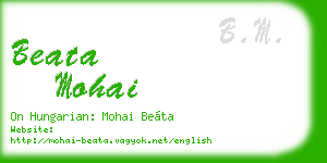 beata mohai business card